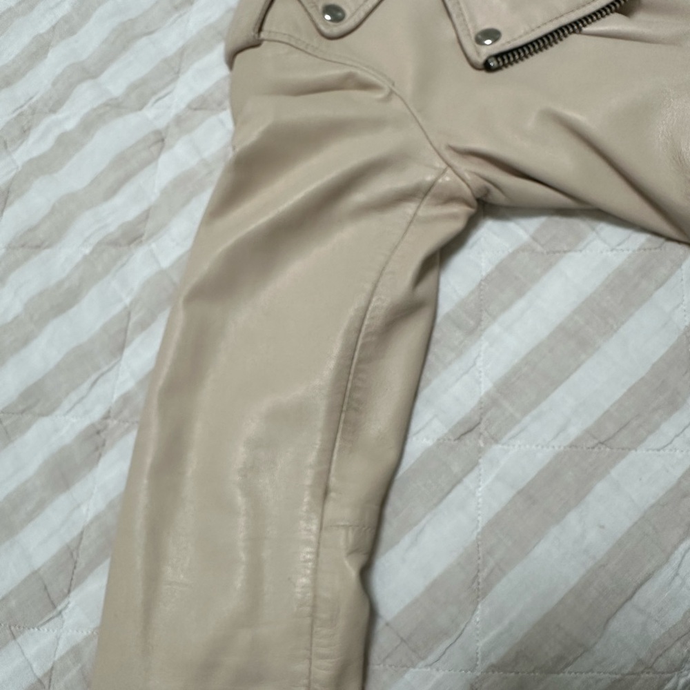 All Saints Light Pink Leather Jacket - Picture 5 of 5